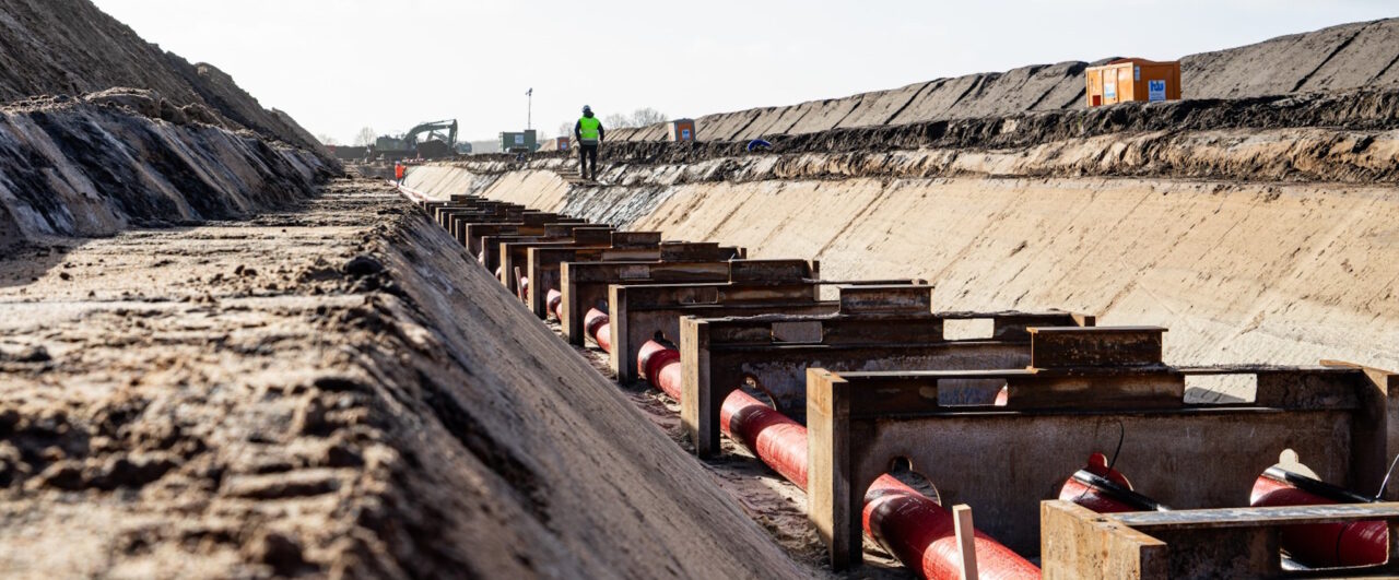 Bau der Kabeltrasse A-Nord